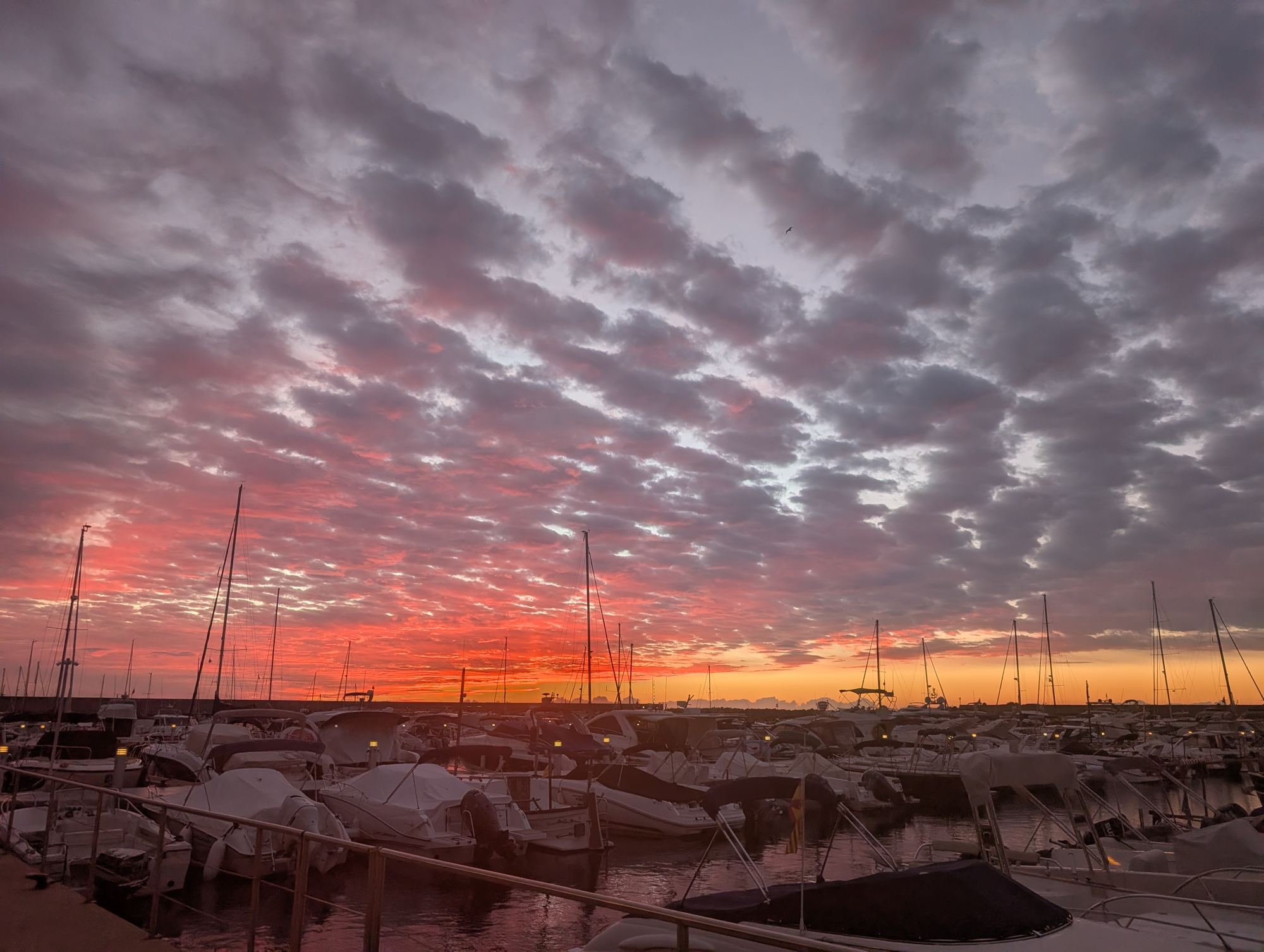 Cielo del amanecer sobre Marina Palamós